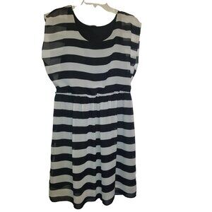 Maurice's Women's Black and White Striped Midi Dress Sz Large